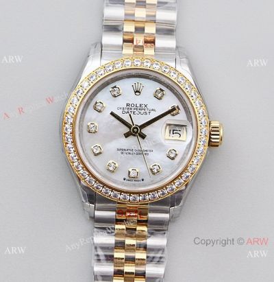 (TWS) Swiss Faux Rolex Datejust 28 Jubilee watch Diamond Bezel